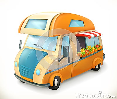 Travel trailer. Camping, vector icon Vector Illustration