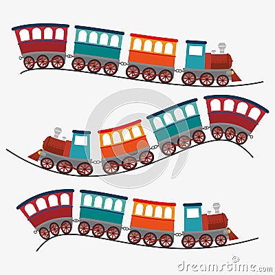 Travel by train concept icon Vector Illustration