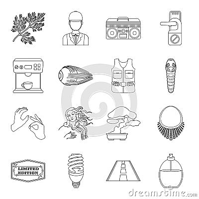 Travel, transportation, hunting and other web icon in outline style.hotel, medicine, cooking icons in set collection. Vector Illustration