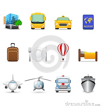 Travel and transportation icons Vector Illustration