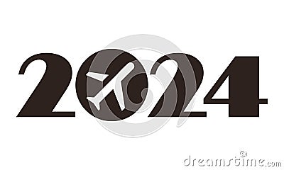 2024 - travel trip, travel, flight, vacation, holiday, destination Vector Illustration