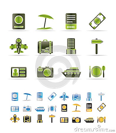 Travel, trip and holiday icons Vector Illustration