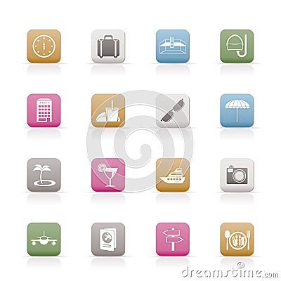 Travel, trip and tourism icons Vector Illustration