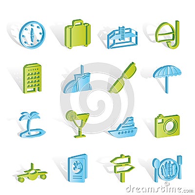 Travel, trip and tourism icons Vector Illustration