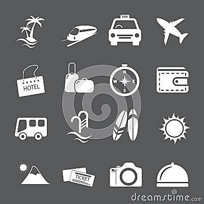 Travel and vacation icon set, vector eps10 Vector Illustration