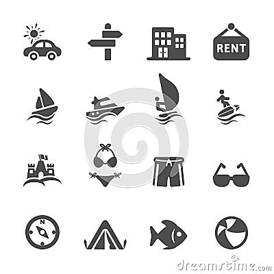 Travel and vacation icon set 2, vector eps10 Vector Illustration