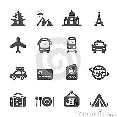 Travel and vacation icon set 3, vector eps10 Vector Illustration