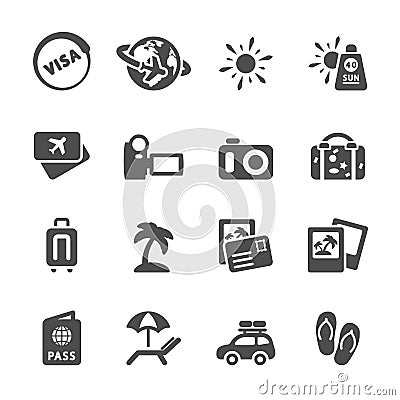 Travel and vacation icon set 4, vector eps10 Vector Illustration