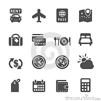 Travel and vacation icon set 6, vector eps10 Vector Illustration