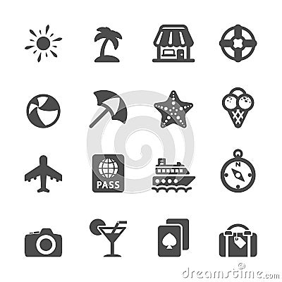 Travel and vacation icon set 7, vector eps10 Vector Illustration