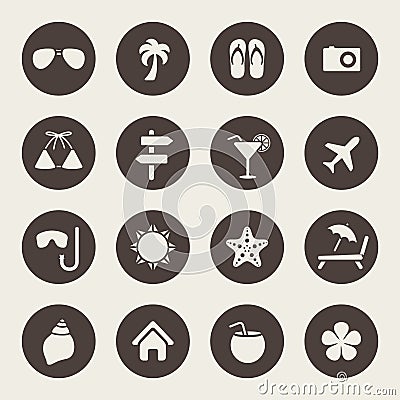 Travel and vacation icons Vector Illustration