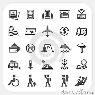 Travel and Vacation icons set Vector Illustration