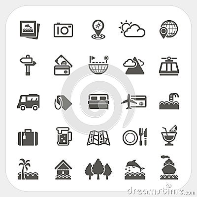 Travel and Vacation icons set Vector Illustration