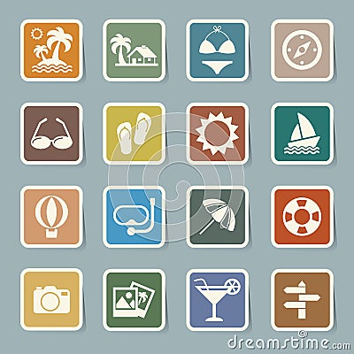 Travel and vacation Icons set Vector Illustration