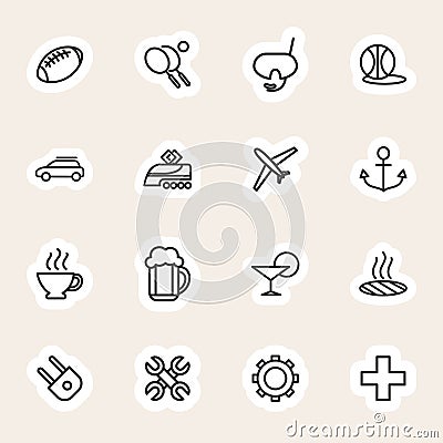 Travel and vacation line icons set Vector Illustration