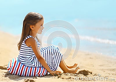 Travel vacation photo pretty little girl Stock Photo