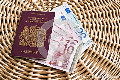 Travel visa and money Stock Photo