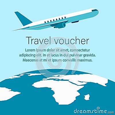 Travel Voucher, Tour Operator Banner, Flyer Layout Vector Illustration