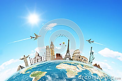 Travel the world clouds concept Stock Photo