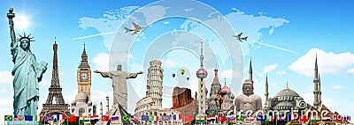 Travel the world monuments concept Stock Photo