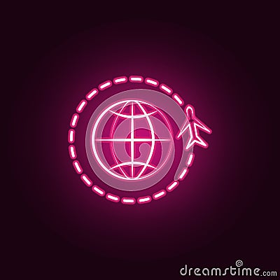 travel world neon icon. Elements of travel set. Simple icon for websites, web design, mobile app, info graphics Stock Photo