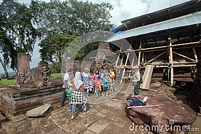Traveled in the temple Sukuh karanganyar Editorial Stock Photo