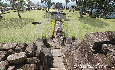 Traveled in the temple Sukuh karanganyar Editorial Stock Photo