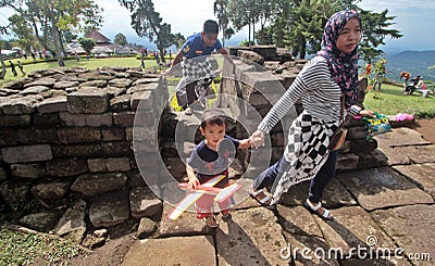 Traveled in the temple Sukuh karanganyar Editorial Stock Photo