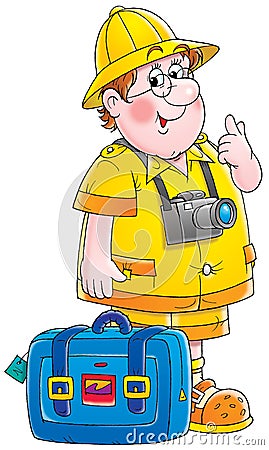 Traveler Cartoon Illustration