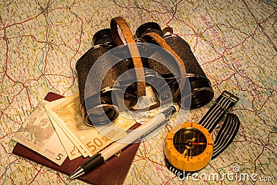 Traveler equipment Stock Photo