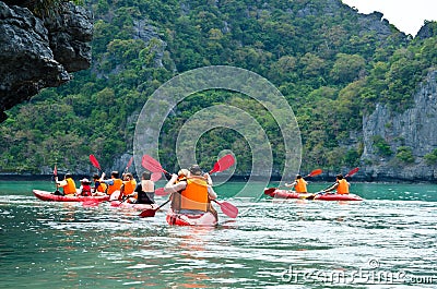 Traveler kayaking Editorial Stock Photo