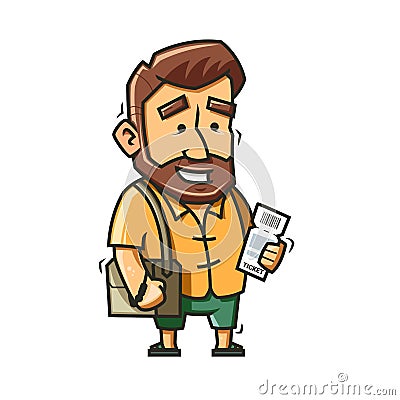 Traveler man character Vector Illustration