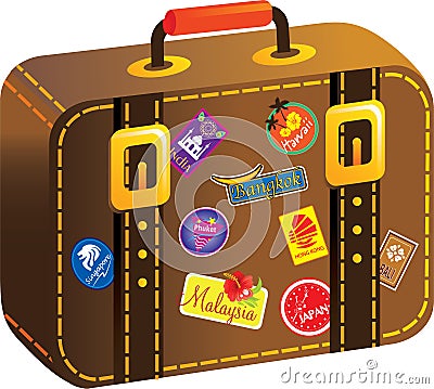 Traveler suitcase Vector Illustration