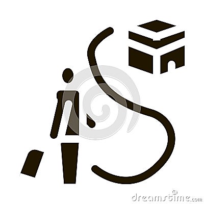 traveler way to kaaba temple icon Vector Glyph Illustration Vector Illustration