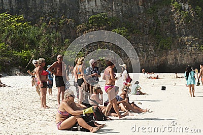 Travelers at the lovers' beach in Phuket Editorial Stock Photo