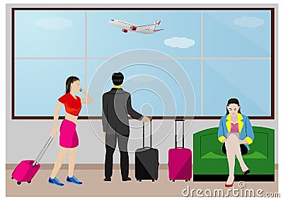 The travelers Vector Illustration