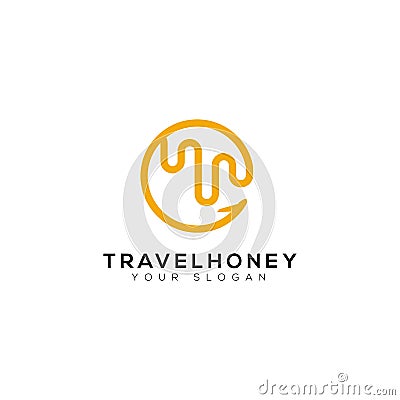 Travel Honey Logo Vector Illustration