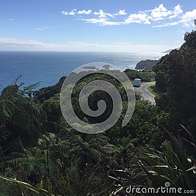 Traveling across New Zealand Stock Photo