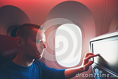 Traveling by airplane Stock Photo
