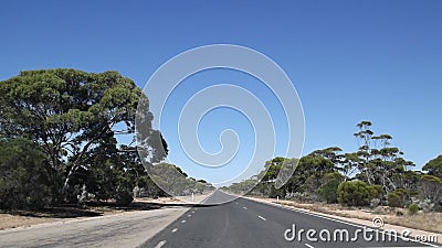 Traveling Along The Eyre Highway Across The Nullarbor Plains Stock Photo