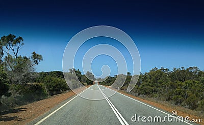 Traveling Along The Eyre Highway Across The Nullarbor Plains Stock Photo