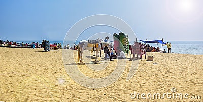 Traveling around the seashores and Beaches across the India, Asia. Puri of Odisha or Orissa in India a very old popular city,beach Editorial Stock Photo