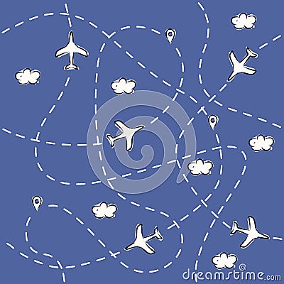 Traveling around the world airplanes Stock Photo