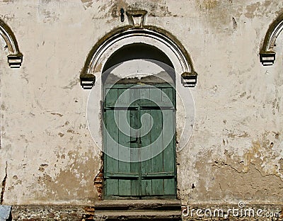 Mystical door to the old mansion Stock Photo