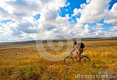 Traveling with bike Stock Photo