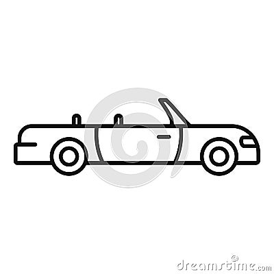 Traveling cabriolet icon, outline style Vector Illustration