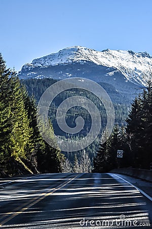 Traveling Down Route 99, Whistler, BC Editorial Stock Photo