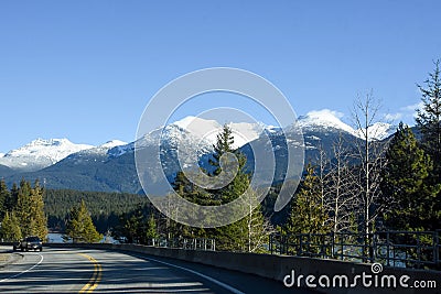 Traveling Down Sea to Sky Highway, Whistler, BC Editorial Stock Photo