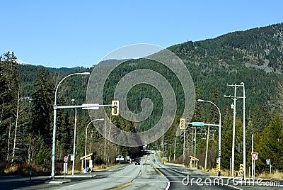 Traveling Down Sea to Sky Highway, Whistler, BC Editorial Stock Photo