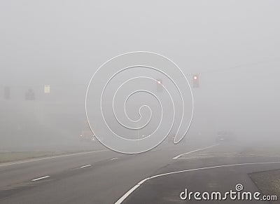 Traveling in fog 1 Stock Photo